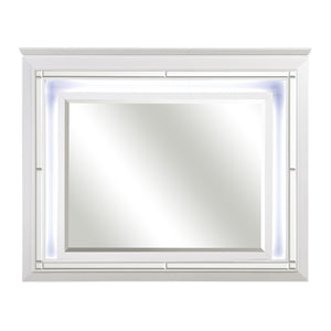 Allura Dresser Mirror w/ LED Light - White