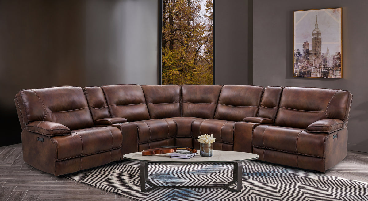 Ux70048hm Power Leather Sectional