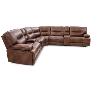 UX70048HM Power Leather Sectional - Brown