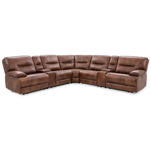 UX70048HM Power Leather Sectional - Brown