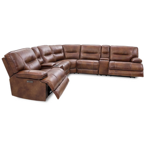UX70048HM Power Leather Sectional - Brown