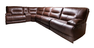 UX70048HM Power Leather Sectional - Brown