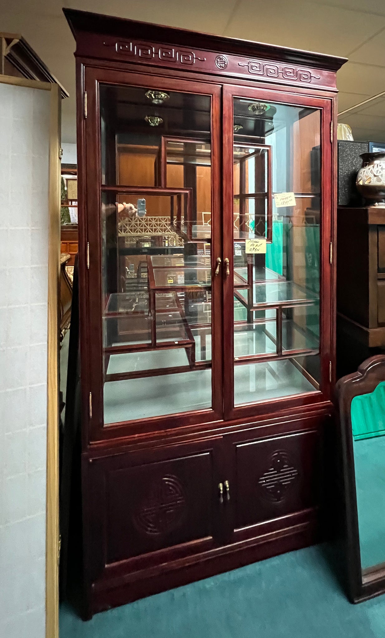 Rosewood Oriental Display Cabinet