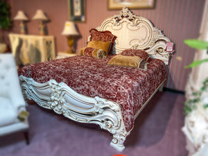 Italianate Style King Bed with Gold Leaf