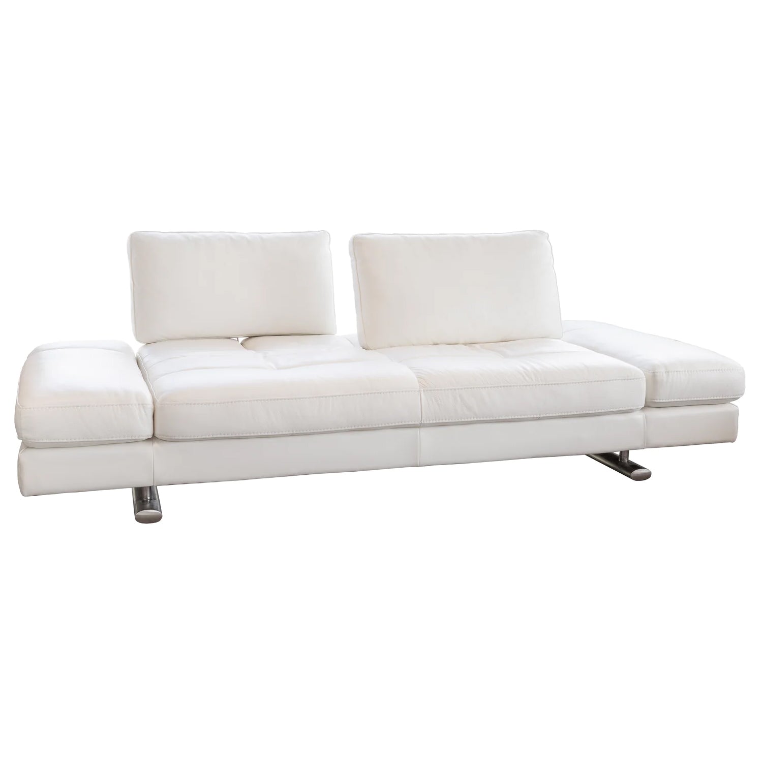 1372 Movable Back Sofa - White Leather