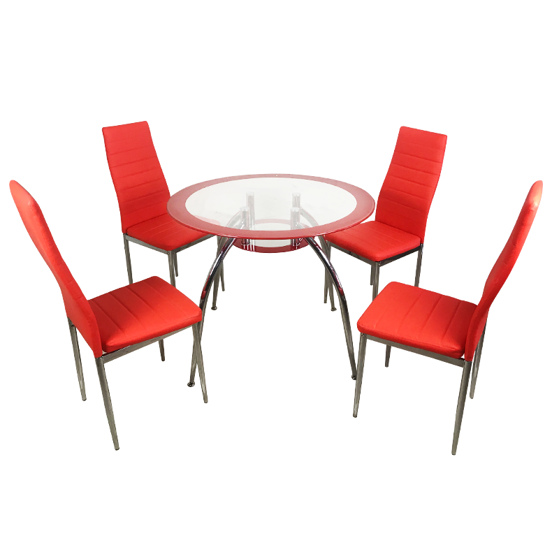 2000/1000 5 Piece Dining Set - Red