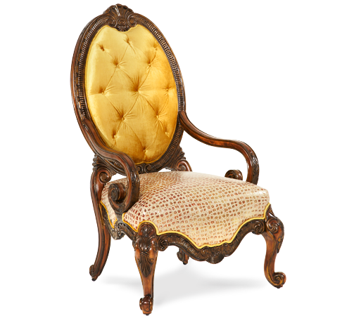 Chateau Beauvais Leather & Fabric Chair