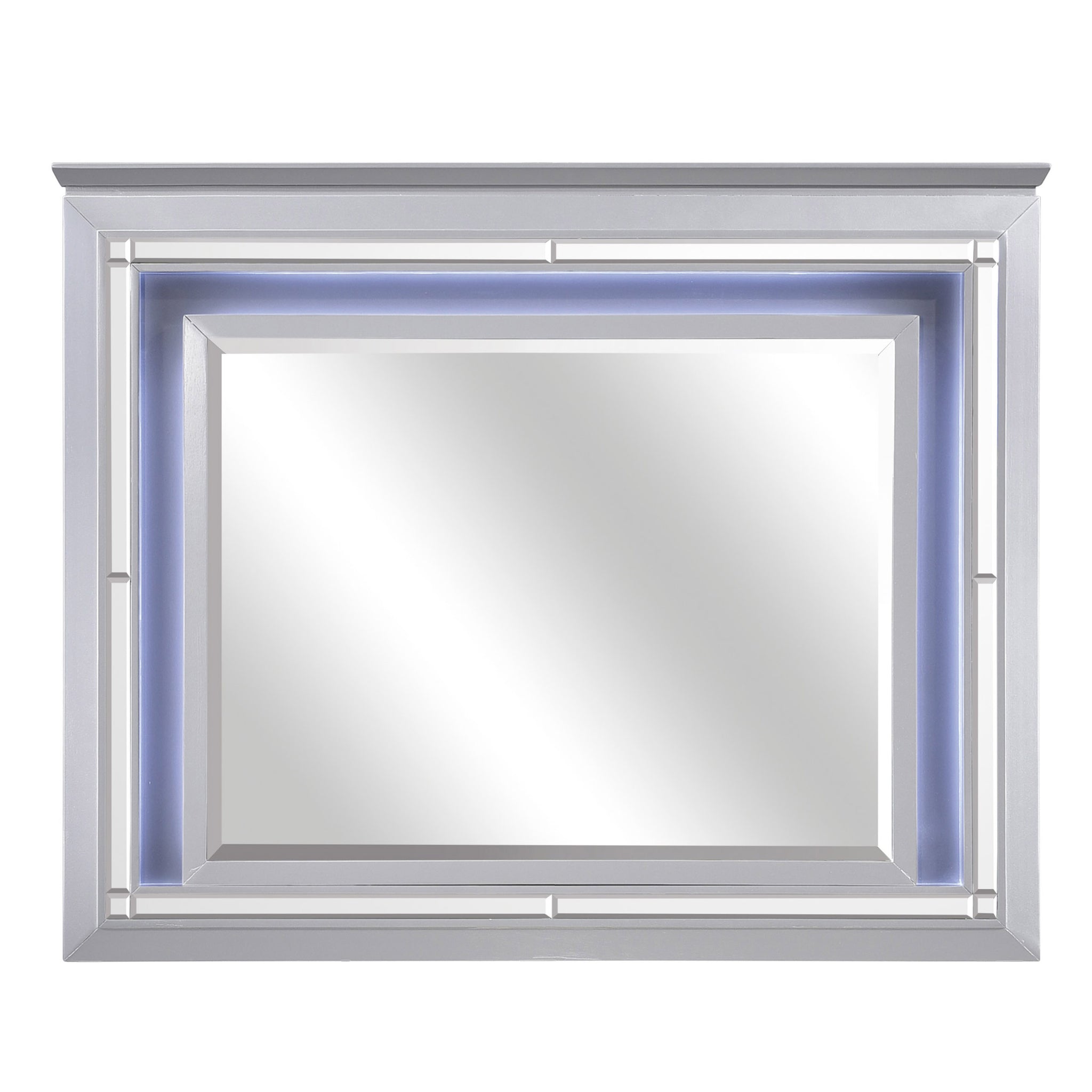 Allura Dresser Mirror w/ LED Light - Silver