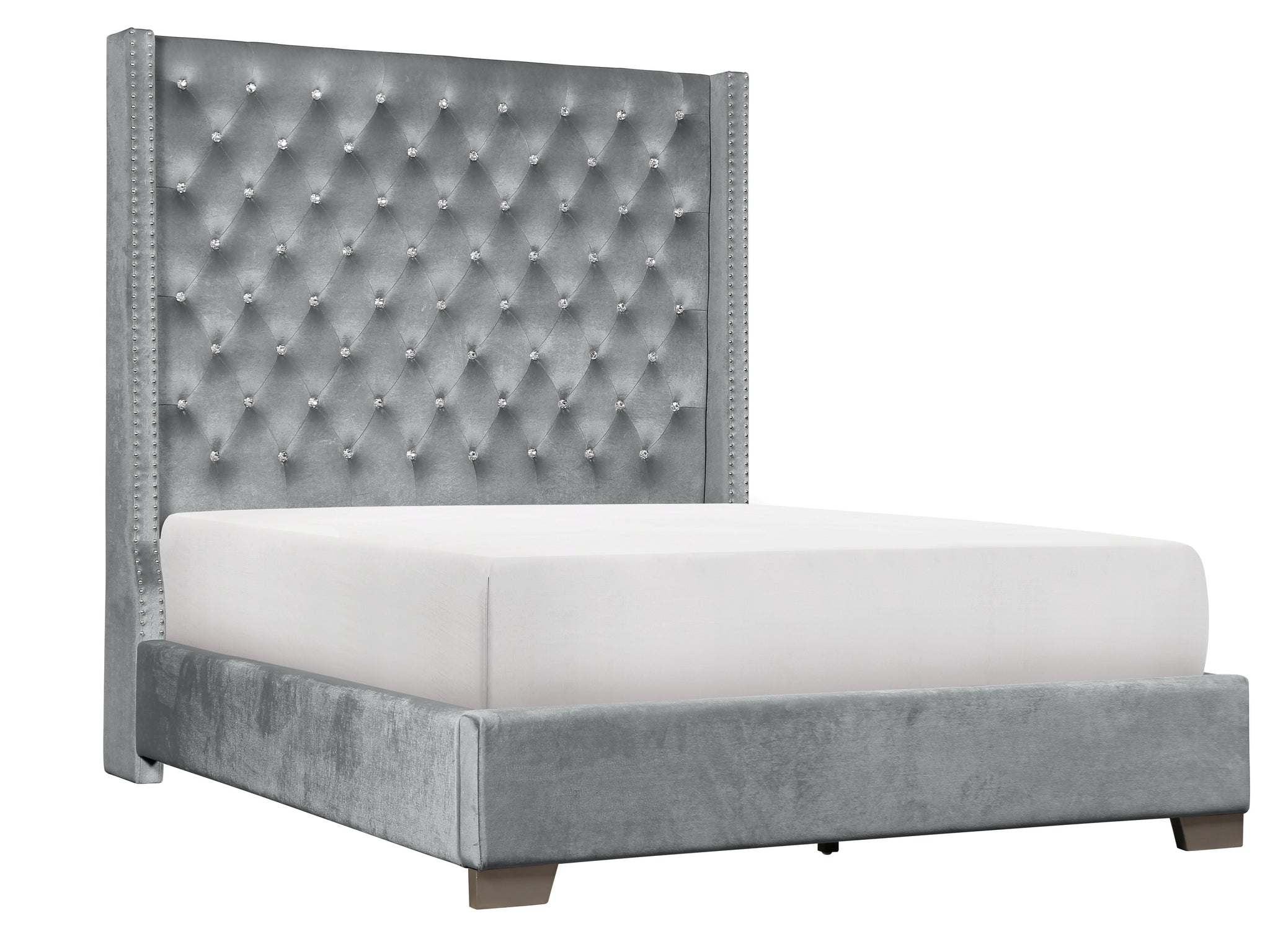 Velvet Bed - Gray