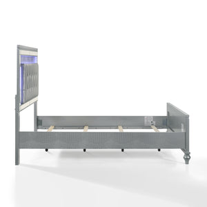 Valentino Bed w/ LED Lighting - Silver