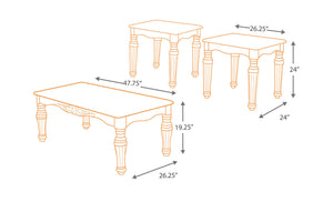 North Shore 3-Piece Coffee Table Set